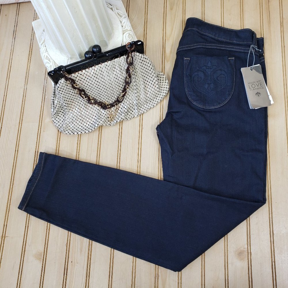NWT Siwy Jeans Size 31 Hanna Slim Crop in Dark Rebel Rouser Wash Stretch RP $168